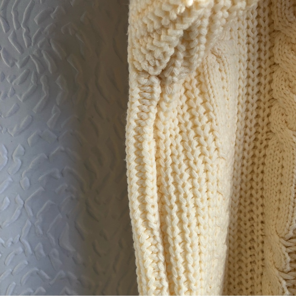 Vintage Essentials Chunky Neutral Tone Turtleneck Knit Sweater Women's Large - Picture 3 of 12